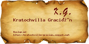 Kratochvilla Gracián névjegykártya